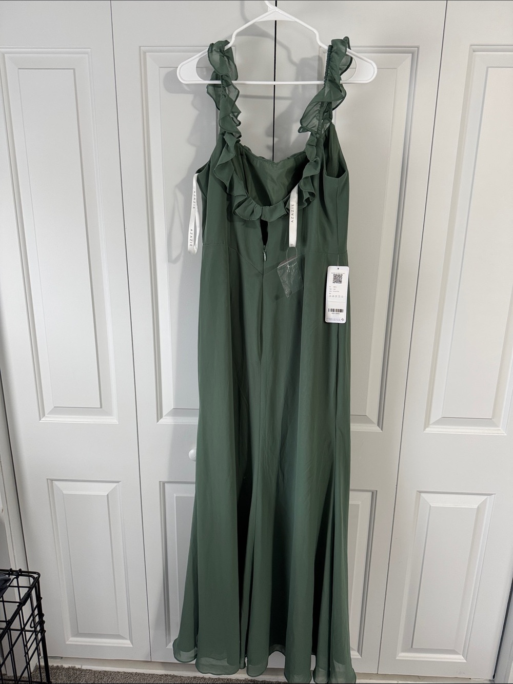 Azazie eucalyptus Ruffle-Strap Maxi Dress - Picture 3 of 5